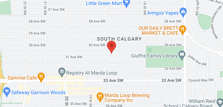 map of 1828 31 Avenue SW